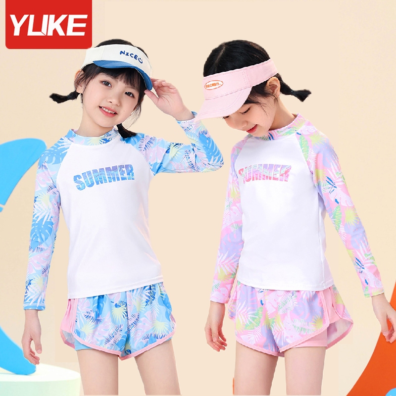 Bộ Đồ Bơi Trẻ Em YLIKE Dài Tay Đồ Bơi Cho Bé Gái Dài Tay Đồ Bơi Bé Gái Quần Áo Bơi Cho Bé Gái
