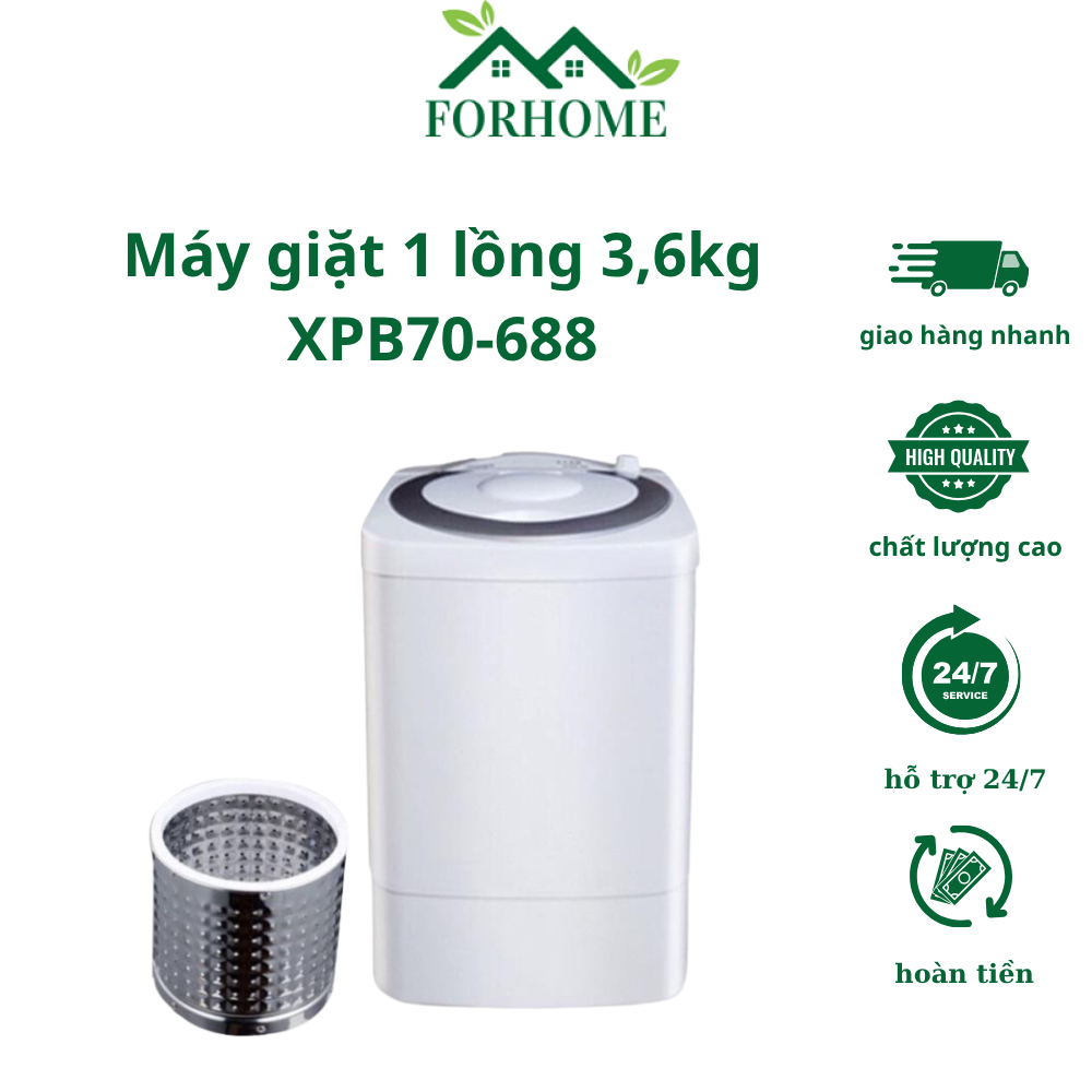 Máy Giặt Mini 1 Lồng Giặt Có Khử Khuẩn tia UV , Máy Giặt Bán Tự Động 3,6kg Cho Bé | BigBuy360 - bigbuy360.vn