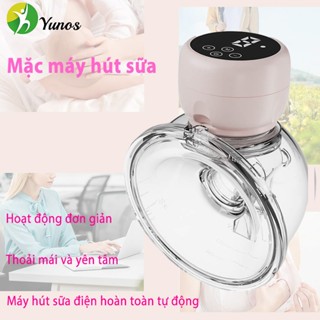 Yunos Máy hút sữa điện đơn không dây Máy vắt sữa cao cấp 9 chế độ hút không gây đau rát, kích sữa và có chế độ massage