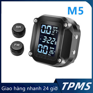 M5 Máy đo áp suất lốp xe máy kết hợp màn hình kỹ thuật số máy dò áp suất lốp xe máy không dây bên ngoài
