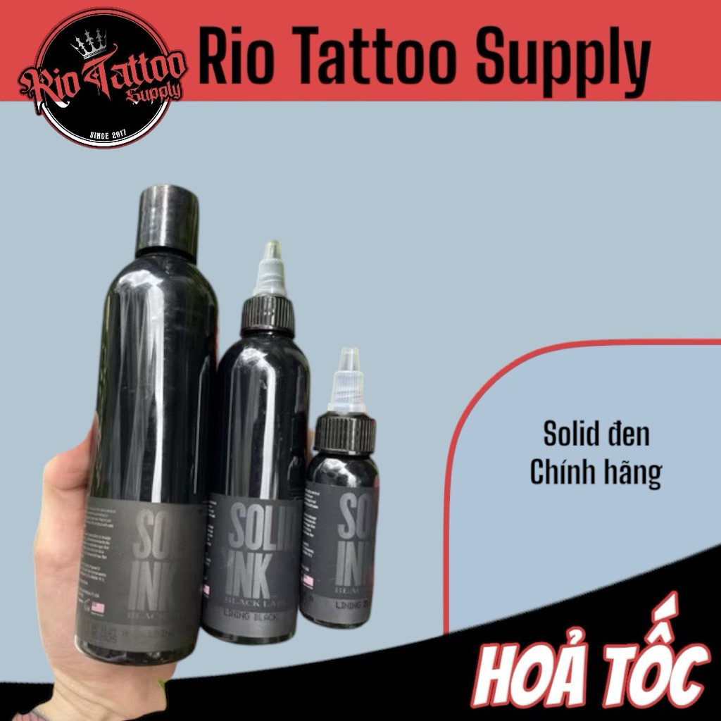 Mực xăm solid ink lining black 1oz chính hãng USA