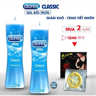 [Tặng BCS Durex] Gel Bôi Trơn Durex Play Classic 50ml Giúp Tăng Độ Nhờn, Dễ Dàng QH