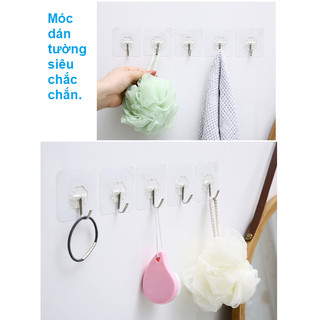 [Giá sỉ 600đ] combo 10 Móc dán tường siêu chắc chắn, MÓC DÁN THẦN THÁNH