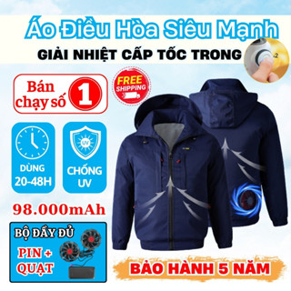  Áo chống nắng nữ 2 lớp Kaki có quạt điều hoà Áo khoác chống nắng chống tia UV tránh sốc nhiệt 