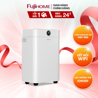 Máy hút ẩm Fujihome DH18W-HEPA 18L/ngày, khử khuẩn UV, màng lọc HEPA, WiFi thông minh, 18L/ngày
