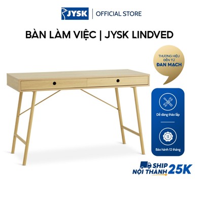 Bàn làm việc | JYSK LINDVED | gỗ công nghiệp/kim loại | màu sồi | R48xD120xC76cm