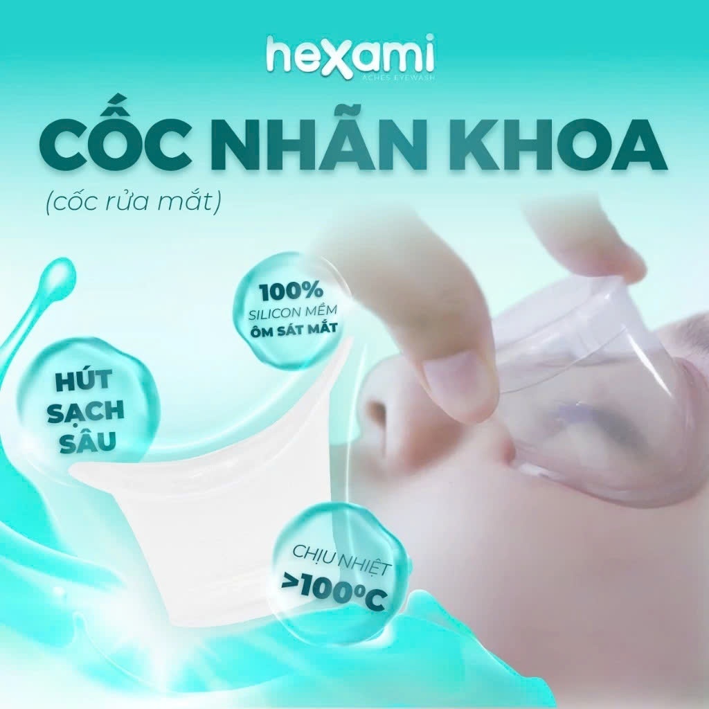 [Hàng tặng không bán] Cốc Rửa Mắt Hexami Viền Silicon Mềm ÔM Sát Mắt 1 Chiếc