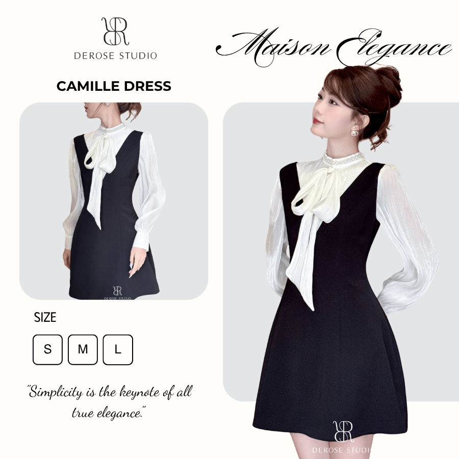 𝐃𝐞𝐫𝐨𝐬𝐞 𝐒𝐭𝐮𝐝𝐢𝐨 - Đầm váy yếm Camille Dress dáng A thanh lịch nữ tính