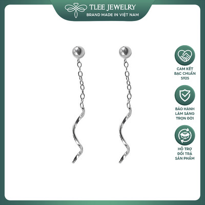 Khuyên tai bạc nữ TLEE tua bi xoắn xinh xắn TLEE JEWELRY B0317