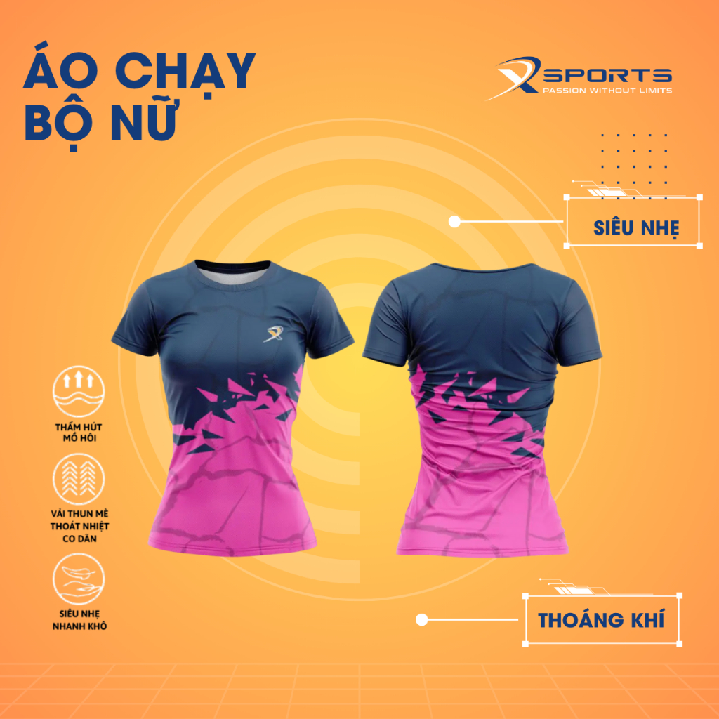 Áo chạy bộ nữ XSPORT thoáng khí, co dãn, basic dễ mặc - MS314