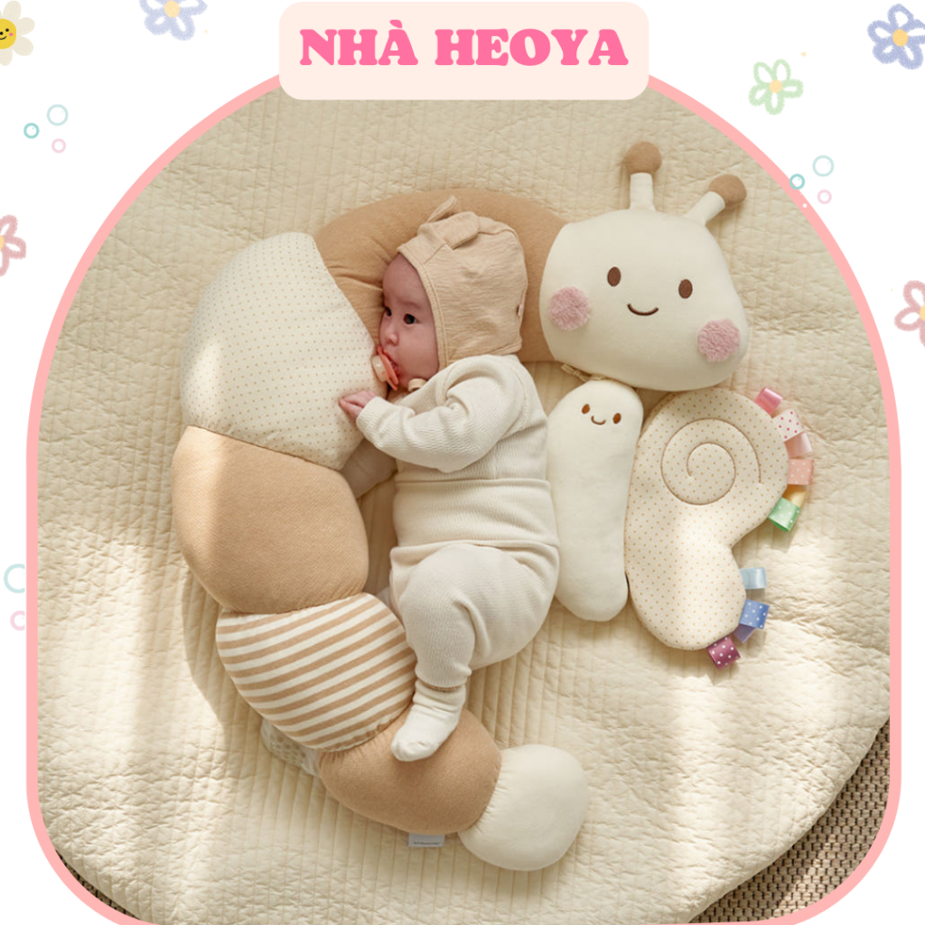 GỐI ÔM HÌNH CON SÂU EMONG 3IN1 CHỐNG BẸT ĐẦU CHO BÉ HÀN QUỐC