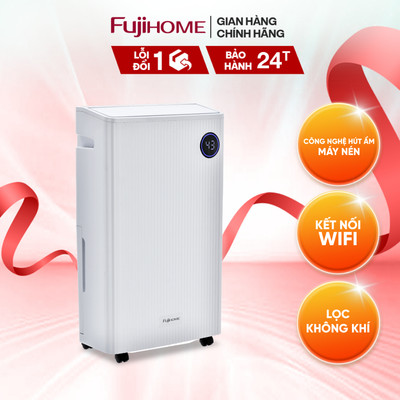 Máy hút ẩm Fujihome DH25W-HEPA-NEW 25L/ngày , lọc HEPA + Anion, sấy quần áo, WiFi, màn hình LED