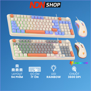 Combo bàn phím chuột có dây gaming K820 led rainbow bàn phím giả cơ chuột 3600DPI chất lượng đẹp mắt
