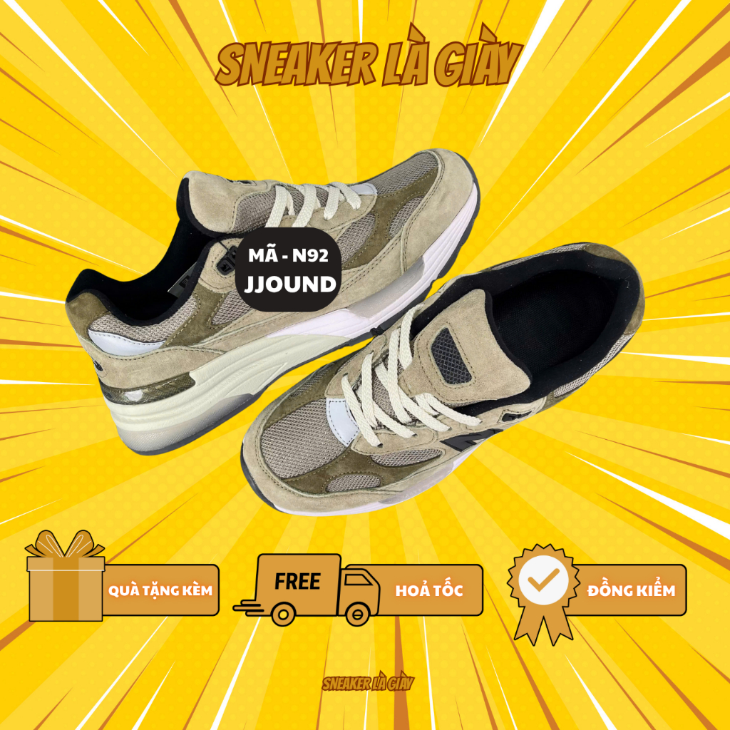 Giày Thể Thao Nam Nữ - Mã N92 - Màu JJOUND - Đế Êm,Chuyên Chạy Bộ