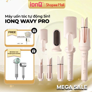 Máy uốn tóc làm xoăn tự động 5in1 ionQ Wavy Pro 3 đầu uốn 40mm 32mm 28mm 1 đầu lược thẳng và 1 đầu uốn hippie