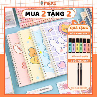 Sổ Tay Lò Xo A5 120 Trang MEKI - Sổ Ghi Chép Hoạt Hình Cute, Phong Cách Hàn Quốc, Văn Phòng Phẩm Học Sinh, Sinh Viên