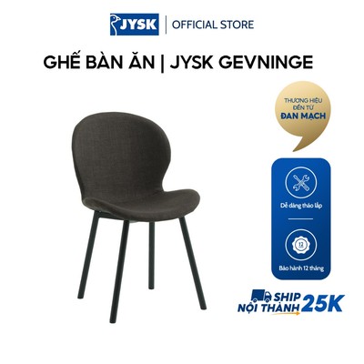 Ghế bàn ăn | JYSK GEVNINGE | kim loại/vải polyester | nâu đậm/đen | R51xS56xC86cm