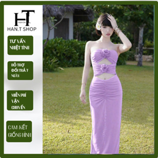     BKN 916   ĐẦM LƯỚI TíM  Bikini có mút  hai lớp dày dặn chuẩn cao cấp HAN.T SHOP 