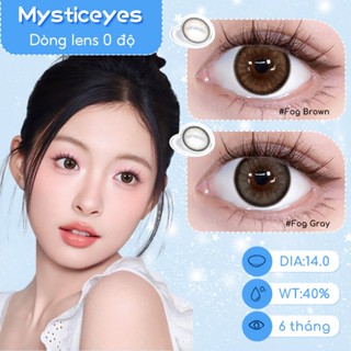 [✅COD] MYSTICEYES Kính áp tròng Gem blue lens 0 độ nữ tròng len xanh 14.0mm