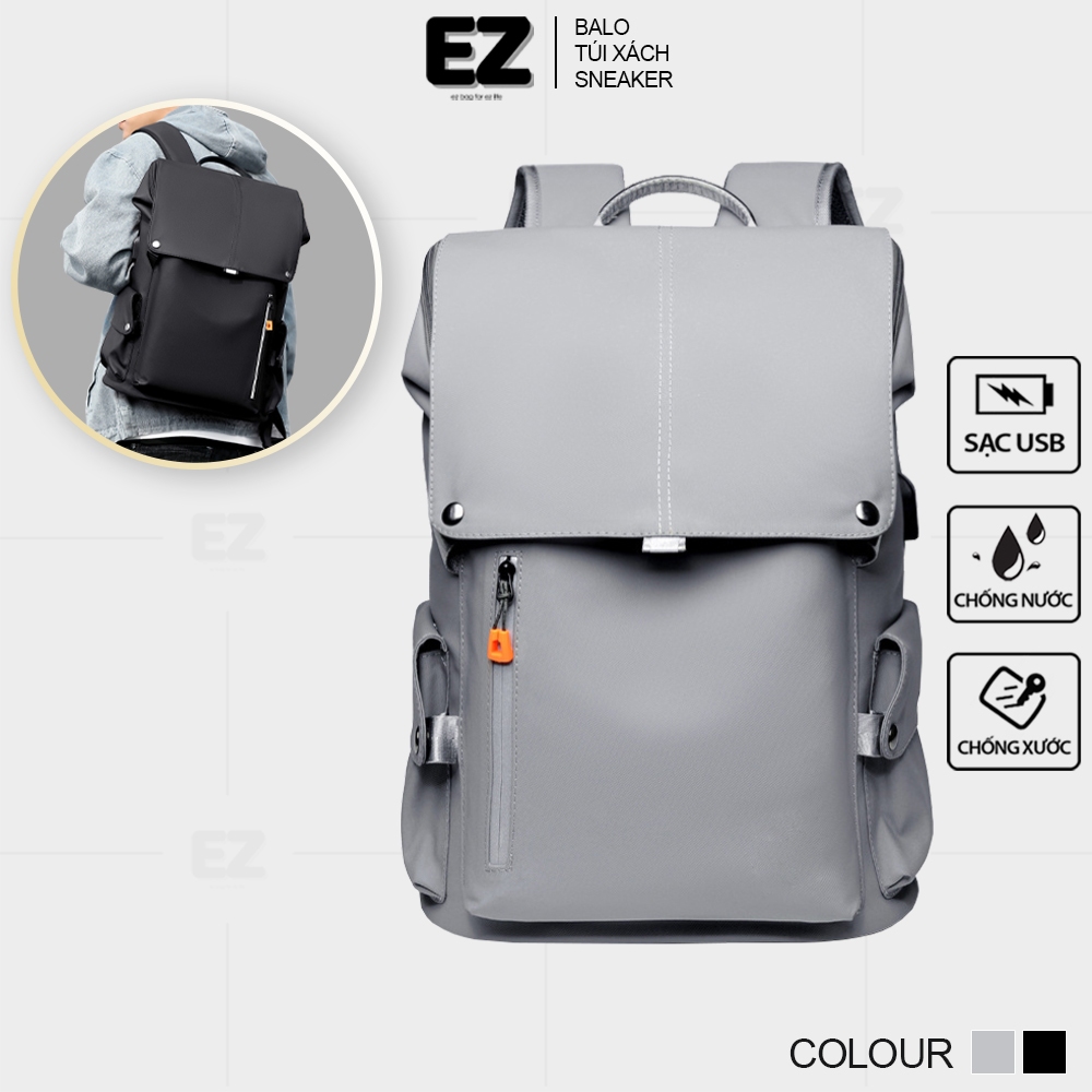 Cặp đi học thời trang nam nữ EZ BALO BLU16 Oxford chống nước , Balo đi học đẹp đựng laptop 15.6 inch