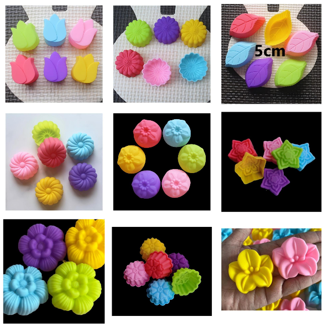  Khuôn silicon làm thạch cupcake - Cup Set 5cm - LÀM RAU CÂU - ĐỔ NẾN - LÀM SOCOLA 