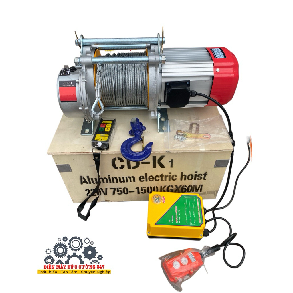 Máy Tời Đa Năng NITTO CD 600/1200-750/1500 ( Cáp 30-60-100M-220v ( ĐIỀU KHIỂN TỪ XA + TAY BẤM DÂY )