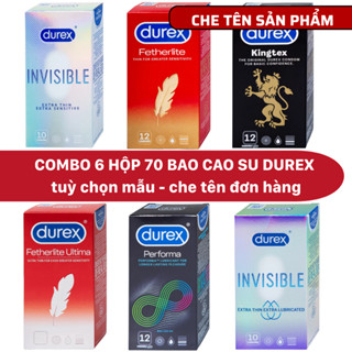 Combo 6 hộp 70 bao cao su bán chạy nhất thương hiệu Durex Siêu mỏng Kéo dài thời gian Ôm sát Gân Gai