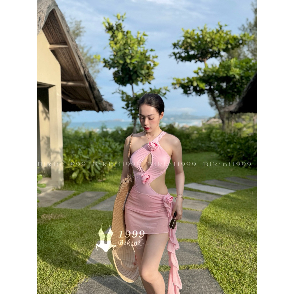 Set liền hoa kèm chân váy