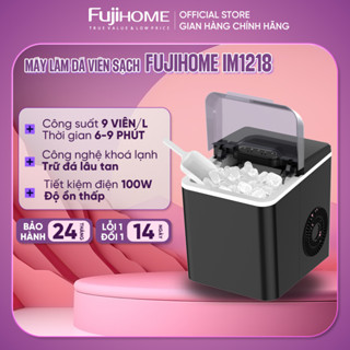 Máy làm đá viên sạch mini tự động Fujihome IM1218 Nhập Khẩu, công suất 9 viên đá/ lần siêu tốc 6-9 phút tiết kiệm điện