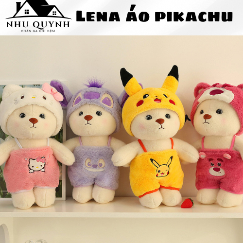 [HÀNG NHẬP KHẨU] GẤU BÔNG PIKACHU-GỐI ÔM PIKACHU LENA ÁO VỀ ĐỦ SIZE -THÚ NHỒI BÔNG PIKACHU CAO CÂP