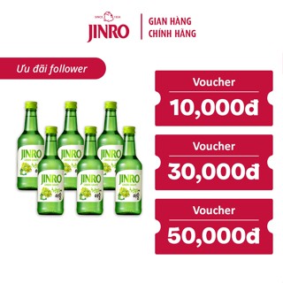 [CHÍNH HÃNG][HỎA TỐC 24H] Soju Hàn Quốc JINRO VỊ NHO - Combo 6 chai 360ML 13%