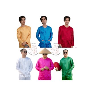 Áo lẻ bà ba nam phi bóng vàng đồng/ xanh dương/ đỏ đô/ trắng/ hồng sen/ xanh lá - Có áo bà ba nam lẻ Bigsize