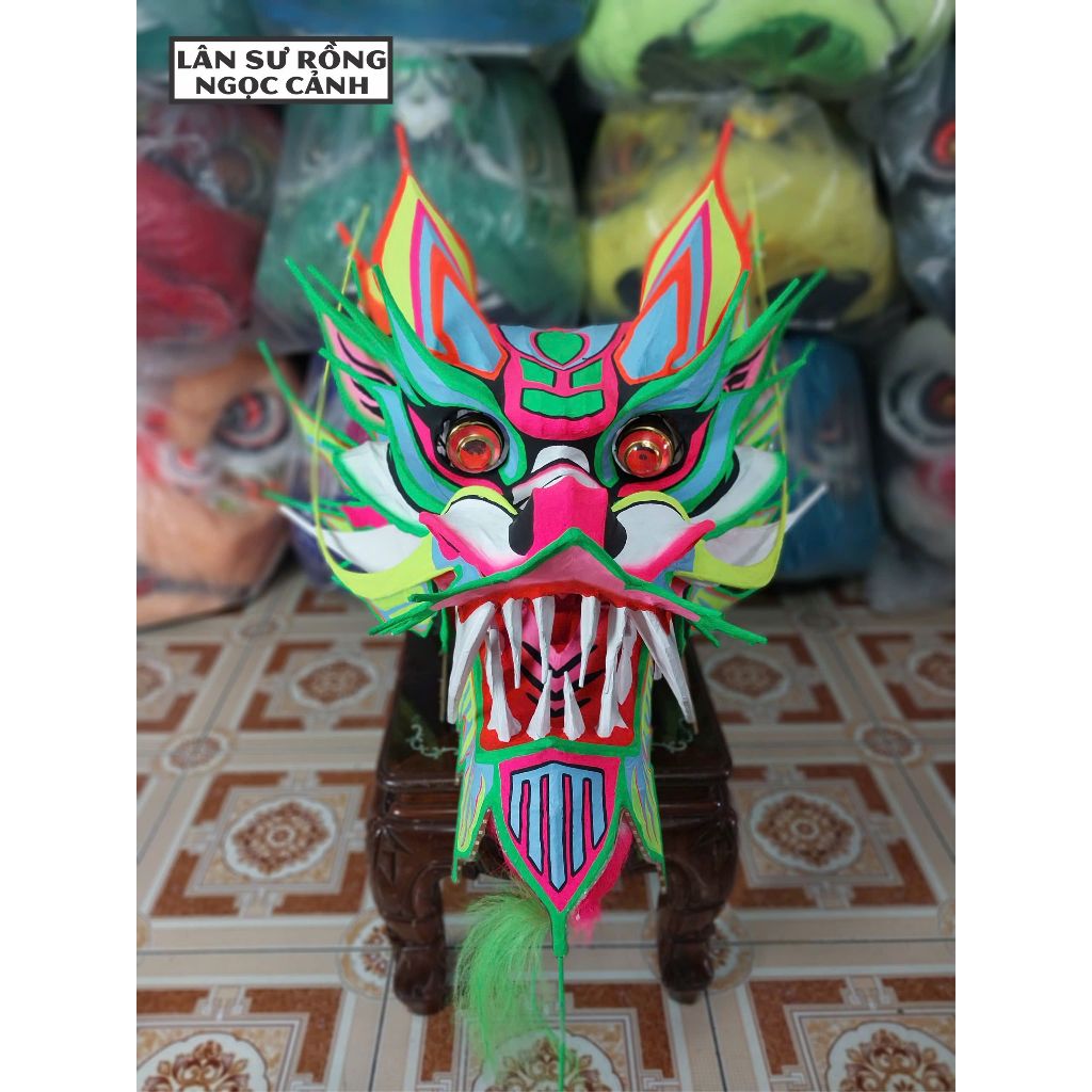Đầu rồng đan may tre Đầu múa rồng Lân sư rồng