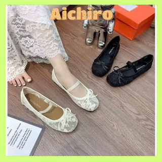  Giày búp bê nữ  lolita ren lưới thoáng chân có nơ xinh và quai chun co giãn siêu hót G289 