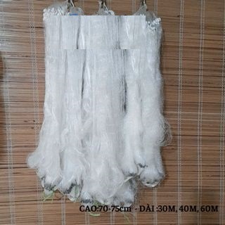 Lưới đánh cá 3 màn (màng) cao 75cm dài 30,40m, 60m then 2, then 2.5, then 3, then 3.5, then 4, then 