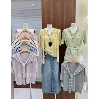  Áo phông len mongtoghi giấy kèm khăn cổ tim thêu hình ngựa hành QC A543 