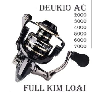 Máy câu cá Deukio AC 2000-7000 cối kim loại, máy câu lure lăng xê dùng cho cần câu máy đứng