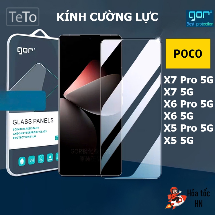 Kính Cường Lực Gor Xiaomi POCO X7 Pro/ POCO X6 Pro 5G/ X6 5G/ X5 5G/ X5 Pro 5G/ F3/ F3 Pro/ Poco F4 