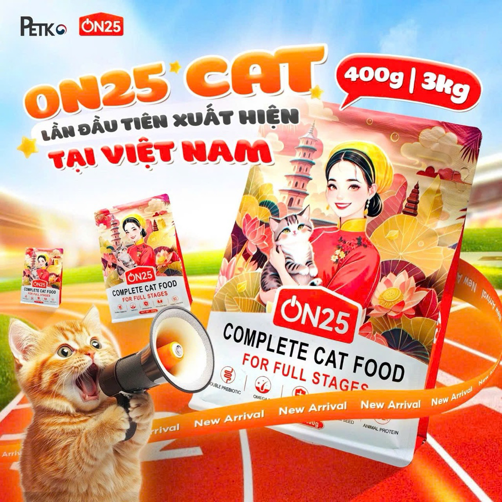 Hạt On25 Cat túi 400g, chiếm 82% đạm động vật