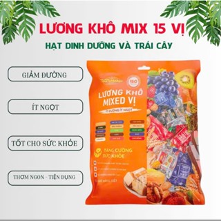 Túi 1kg Lương Khô Mini 15 vị TÂN VIỆT NHẬT hạt dinh dưỡng và trái cây thơm ngon bổ dưỡng tiện dụng - ăn vặt , food