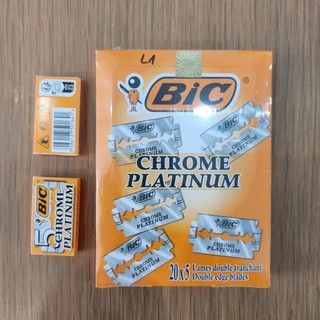 [Hộp 100 cái] Lưỡi lam BIC Chrome Platinum – Lưỡi dao cạo 2 cạnh chính hãng BIC
