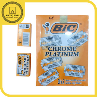 [Hộp 100 cái] Lưỡi lam BIC Chrome Platinum – Lưỡi dao cạo 2 cạnh chính hãng BIC