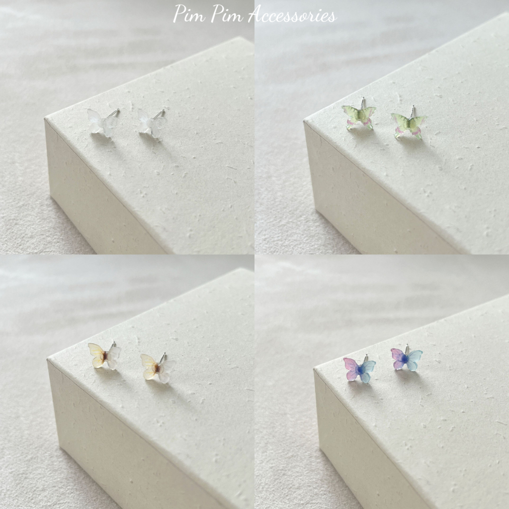 Bông Tai Nữ Hình Hồ Điệp Trong Suốt Mini – Phong Cách Hàn Quốc, Nhẹ Nhàng Tinh Tế Cá Tính