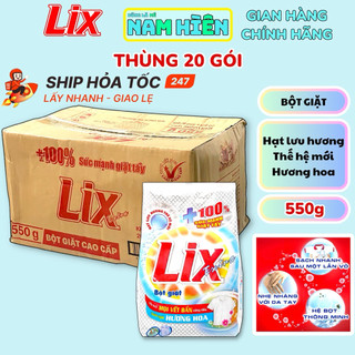  Sỉ Thùng 20 Túi Bột Giặt Lix Extra Hương Hoa - Túi 550g 