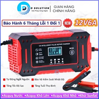 Sạc Acquy Ô Tô Xe Máy 12V6A [4Ah-100Ah] BLQ Tự Ngắt Có Khử Sunfat Bảo Dưỡng Phục Hồi Bình Acquy