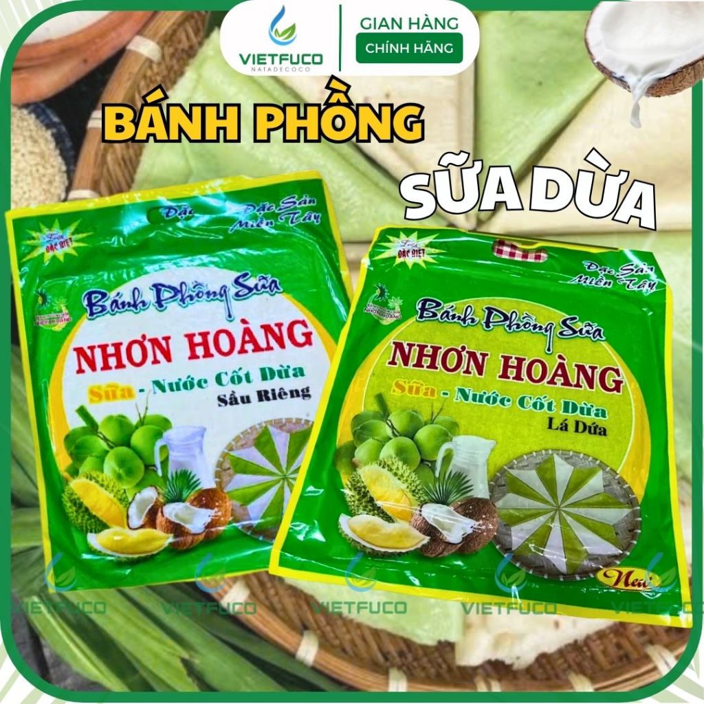 Bánh Phồng Sữa Dừa Sầu Riêng Nhơn Hoàng -  Đặc Sản Miền Tây Vietfuco