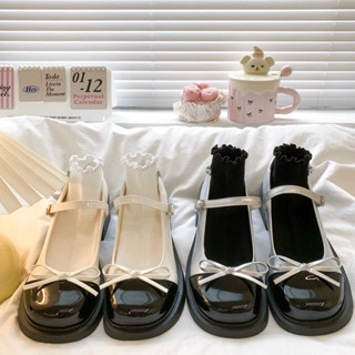 Giày Búp Bê Lolita Nữ Cao Gót 5p Gắn Nơ Giữa Thời Trang Mới