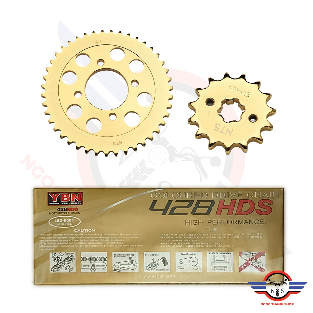 Bán nhông xích đĩa, nhông sên đĩa YB125 YB 125 YBR YBR125 -NTS