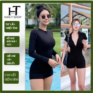 Ms 007 [ SIZE:S - M - L - XL ] Bikini đồ bơi đi biển 1 mảnh khoá kéo form short kín đáo BIKINI HAN.T  MS-007