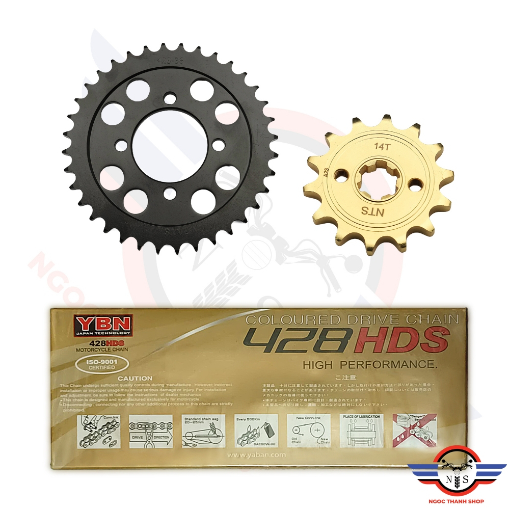 Nhông xích đĩa Nhông sên đĩa GD110 cao cấp bao chạy trên 35.000km - ngocthanhshop -NTS